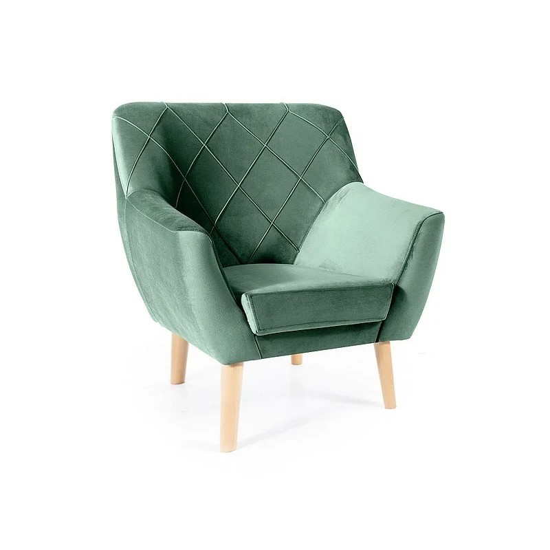 Крісло KIER 1 VELVET зелене/бук BL.78 Signal