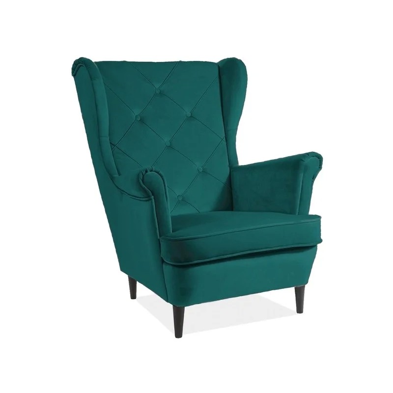 Крісло LADY MATT VELVET 77 бірюза / венге Signal