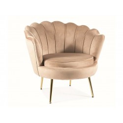 Крісло CAMELLIA 1 VELVET Беж BLUVEL 28 / Золотий CAMELLIAV1BEZL Signal