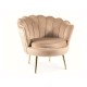 Крісло CAMELLIA 1 VELVET Беж BLUVEL 28 / Золотий CAMELLIAV1BEZL Signal