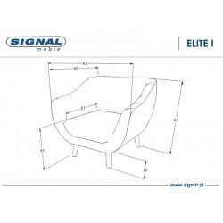 Крісло ELITE 1 VELVET C Беж BLUVEL 40 / венге ELITE1V40CBE Signal
