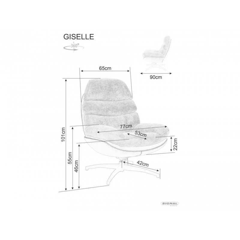 Крісло GISELLE беж Тк.241 / беж синт. Тк.237 GISELLEBE Signal Крісло GISELLE беж Тк.241 / беж синт. Тк.237 GISELLEBE Signal