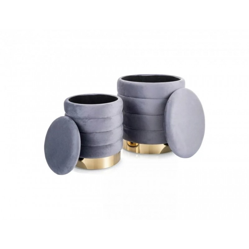 BRITTA VELVET к-кт - 2 пуфи сірий Тк.252 BRITTAVSZ Signal