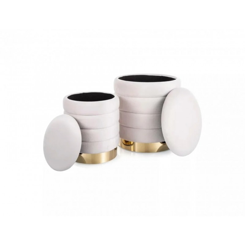 BRITTA VELVET к-кт - 2 пуфи світлий беж Тк.250 BRITTAVJBE Signal