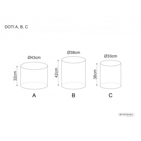 Пуф DOTI C VELVET чорний BL.19 d.33 DOTICV19 Signal Пуф DOTI C VELVET чорний BL.19 d.33 DOTICV19 Signal