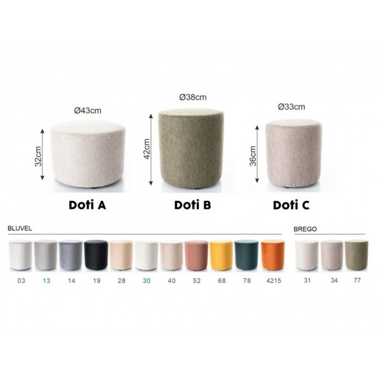 Пуф DOTI C VELVET чорний BL.19 d.33 DOTICV19 Signal Пуф DOTI C VELVET чорний BL.19 d.33 DOTICV19 Signal