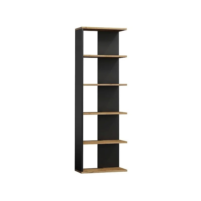 Стелаж CORNER дуб вотан / чорний 170x60 Signal