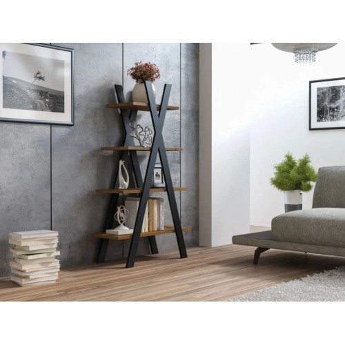 Стелаж TIPI дуб вотан / чорний 136x80 Signal