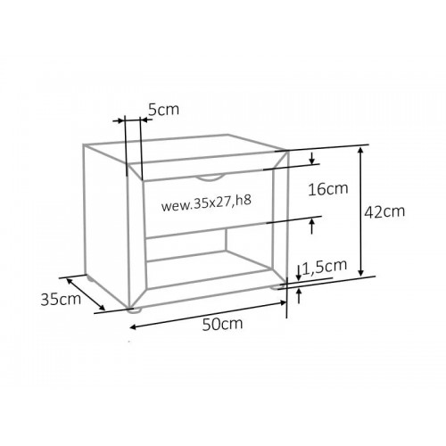 Приліжкова тумба ET-001 VELVET Антична троянда  Signal