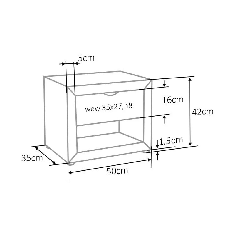 Приліжкова тумба ET-001 VELVET Бежевий Signal
