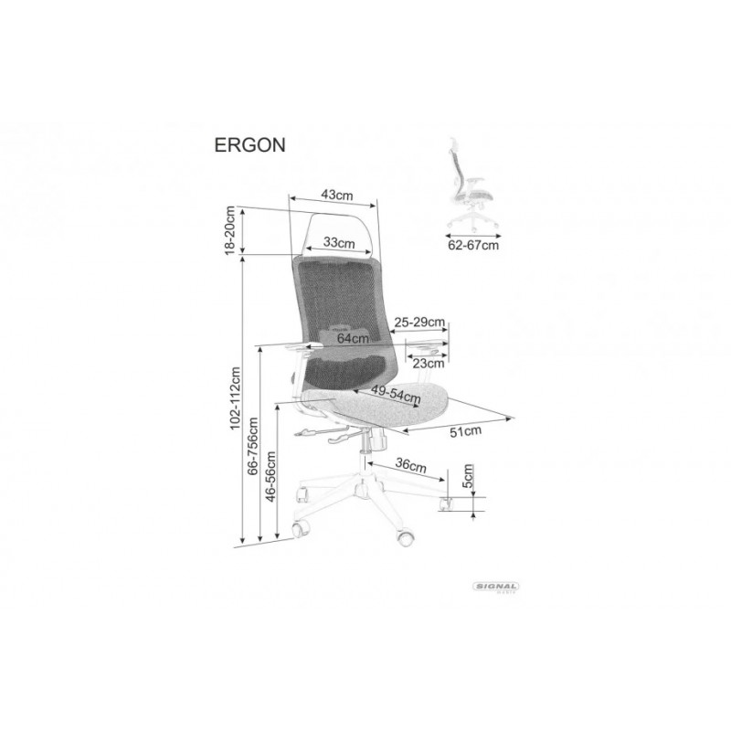 Компютерне крісло ERGON Сірий OBRERGONS Signal