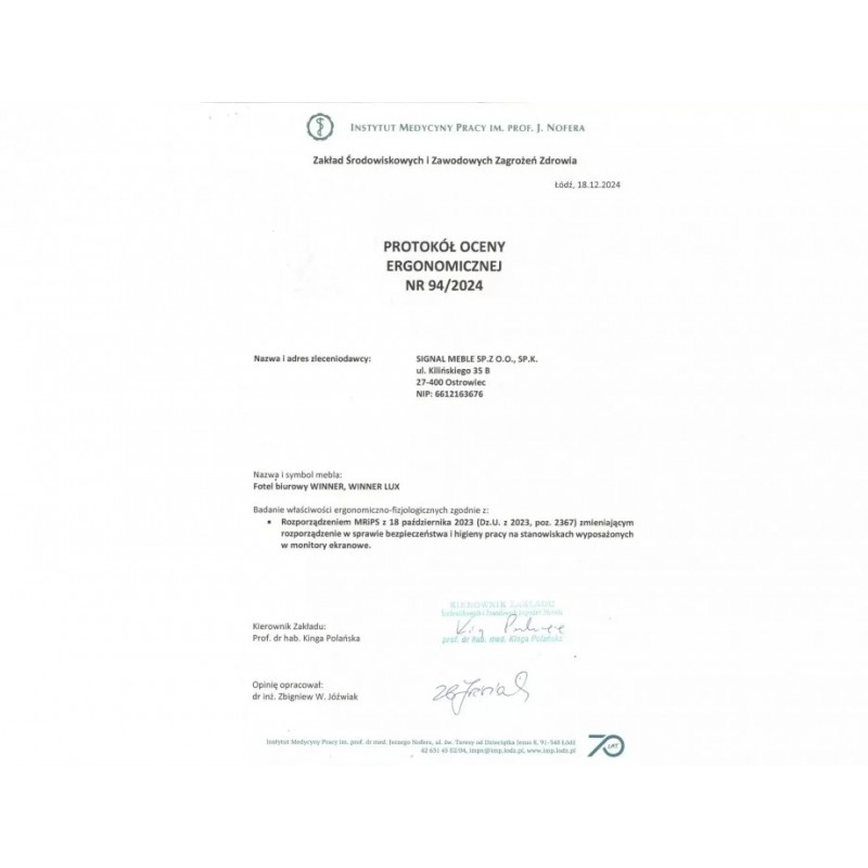 Комп'ютерне крісло WINNER LUX чорне / хром OBRWINNERLUXC Signal