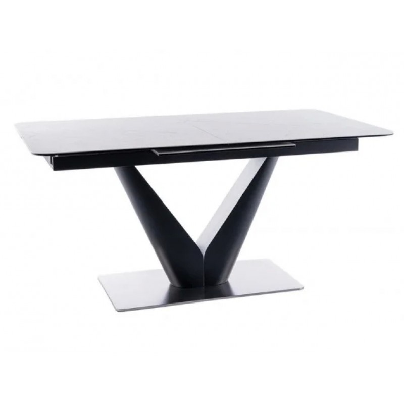 Стіл CANYON CERAMIC білий мармур / чорний мат 160(220)x90 Signal