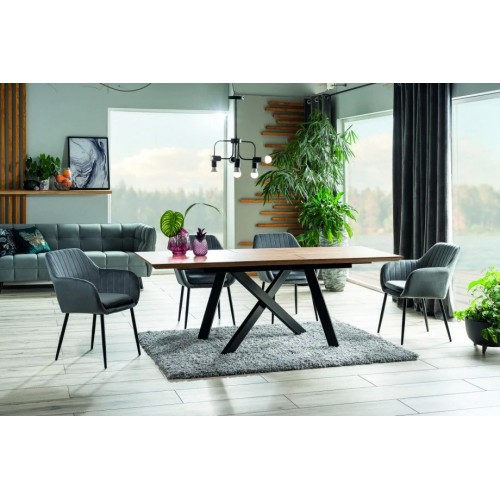 Стіл CAPITOL дуб / чорний каркас 160(200)X90 Signal