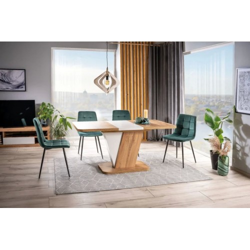 Стіл CROCUS Дуб вотан / Білий мат 120(160)X80 Signal