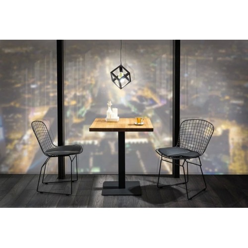 Стіл Puro 70х70 Шпон Дуб / Чорний Signal