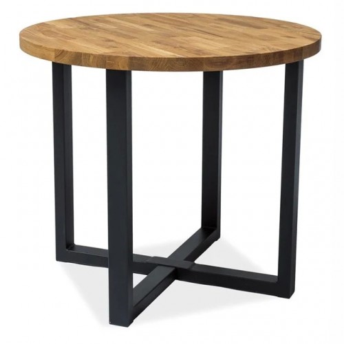 Стіл Rolf 90 Масив Дуб / Чорний Signal