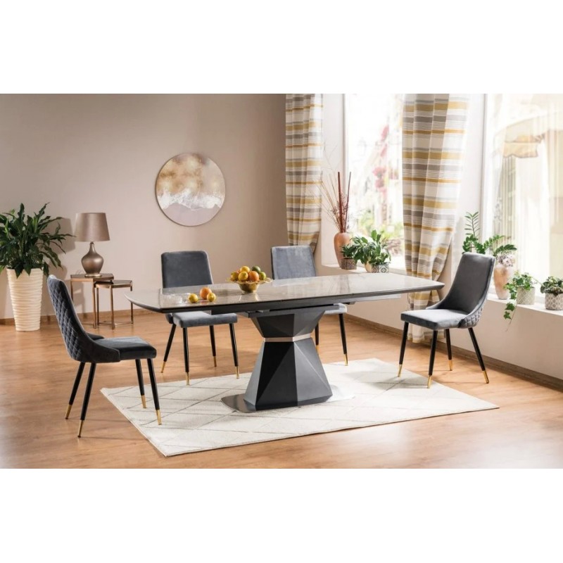 Стіл обідній Cortez Ceramic 90X160 Сірий Ефект мармуру Signal