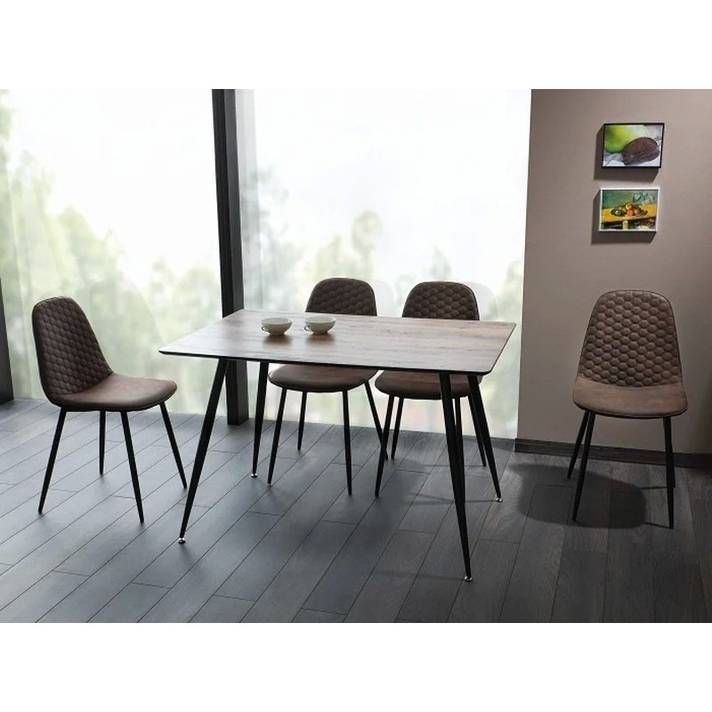 Стіл обідній Remus 120х80 Горіх / Чорний Signal