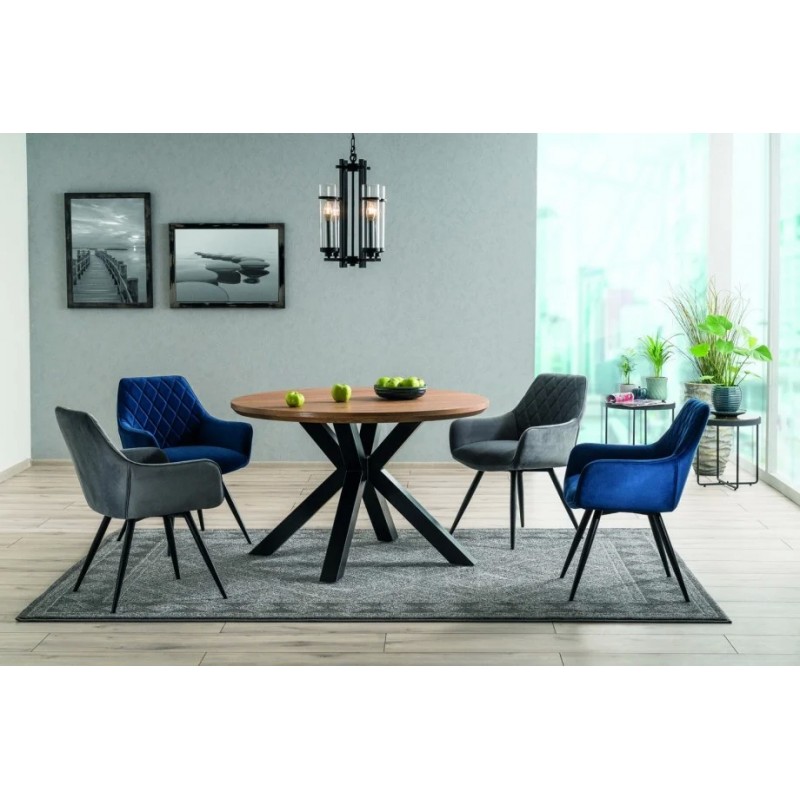 Стіл обідній Ritmo 120х120 Дуб / Чорний Signal