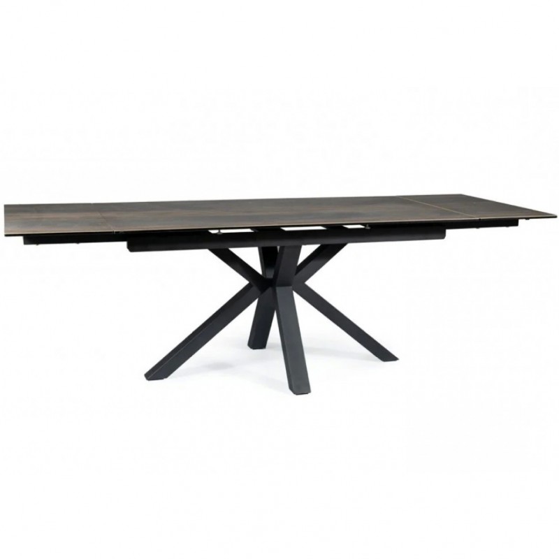 Стіл обідній розкладний COLUMBUS CERAMIC 160(240)*90 коричневий ефект дерева/чорний Signal