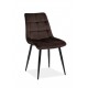 Стілець CHIC VELVET чорний каркас / коричневий Signal