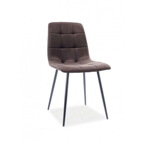 Стілець MILA VELVET чорний каркас / коричневий BL. 48 Signal
