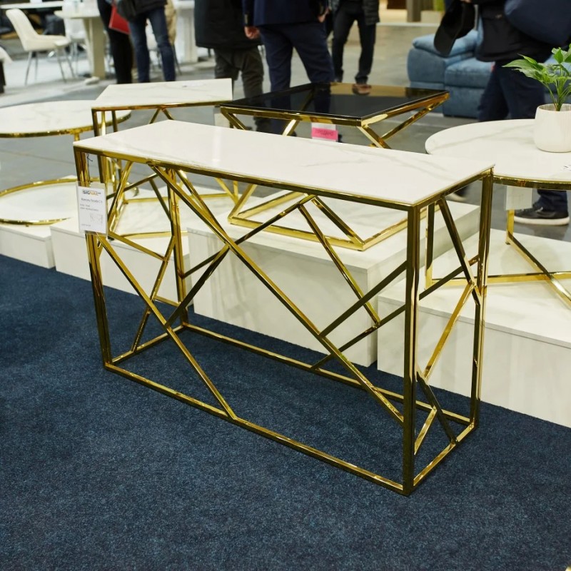 Консоль ESCADA C II білий ефект мармуру / золото 120X40 Signal