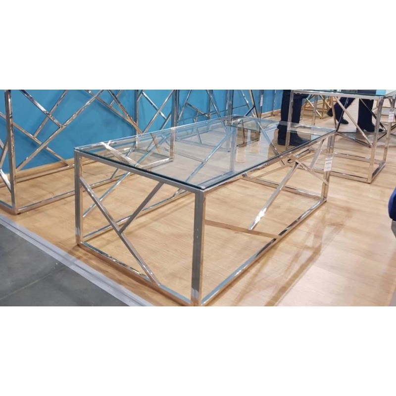 Журнальний стіл Escada A 120х60 Прозорий / Серябряний Signal