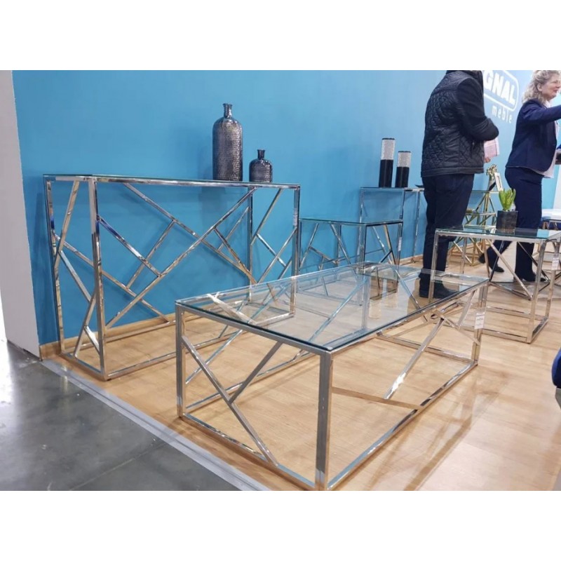 Журнальний стіл Escada A 120х60 Прозорий / Серябряний Signal