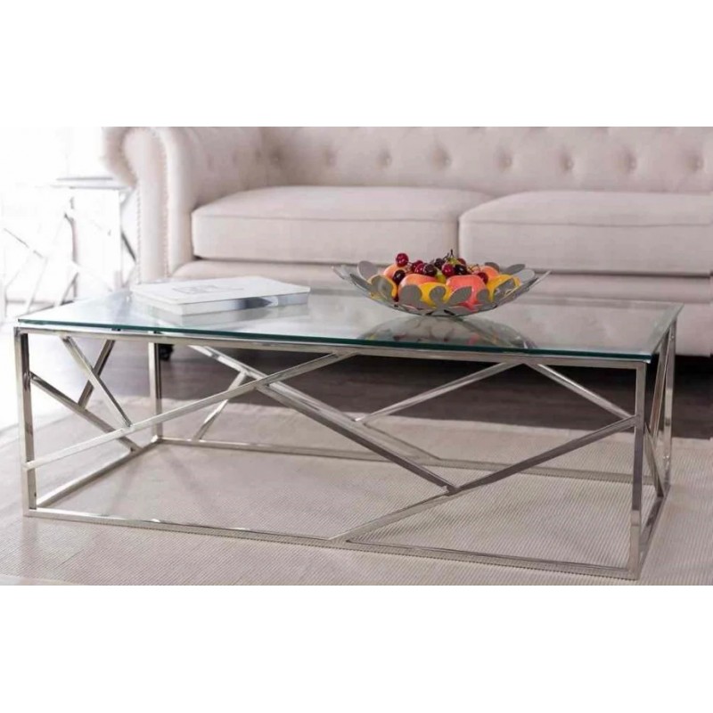 Журнальний стіл Escada A 120х60 Прозорий / Серябряний Signal