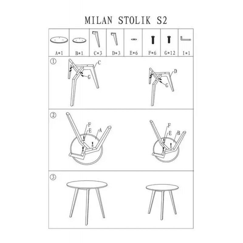Журнальний столик MILAN S2 білий/дуб (К-кт) Signal