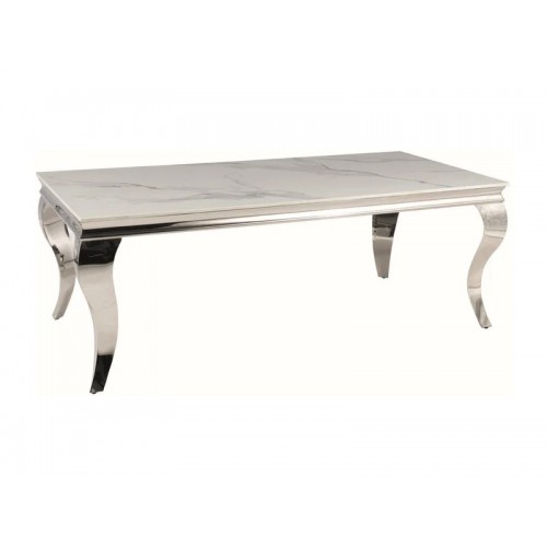 Журнальний столик PRINCE A CERAMIC білий CALACATTA/хром 120*60 PRINCEACBCH120 Signal