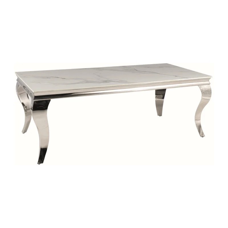 Журнальний столик PRINCE A CERAMIC білий CALACATTA/хром 120*60 PRINCEACBCH120 Signal