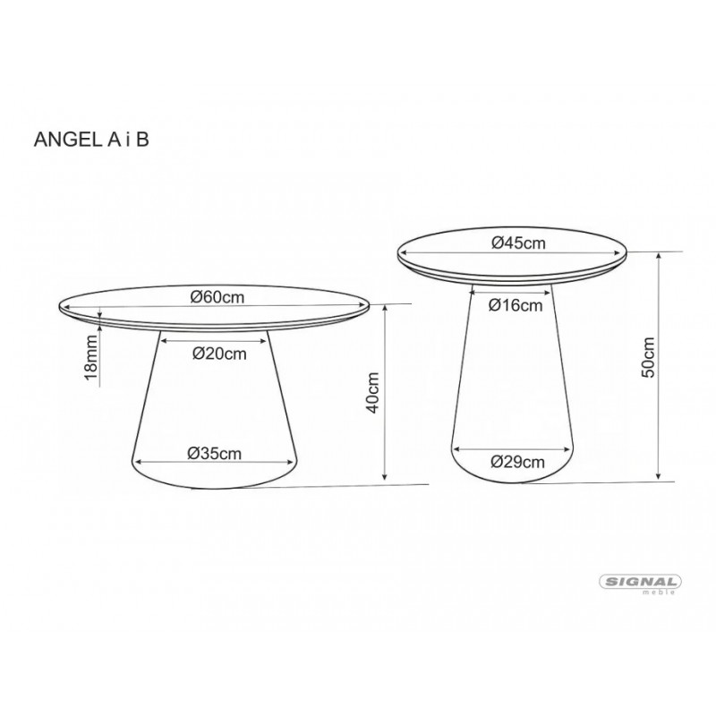 Стіл журнальний кавовий Angel ø45 см Горіх Signal
