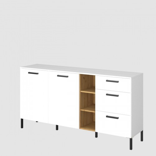Комод 2D3S SANTES білий/крафт золотий VMV Holding