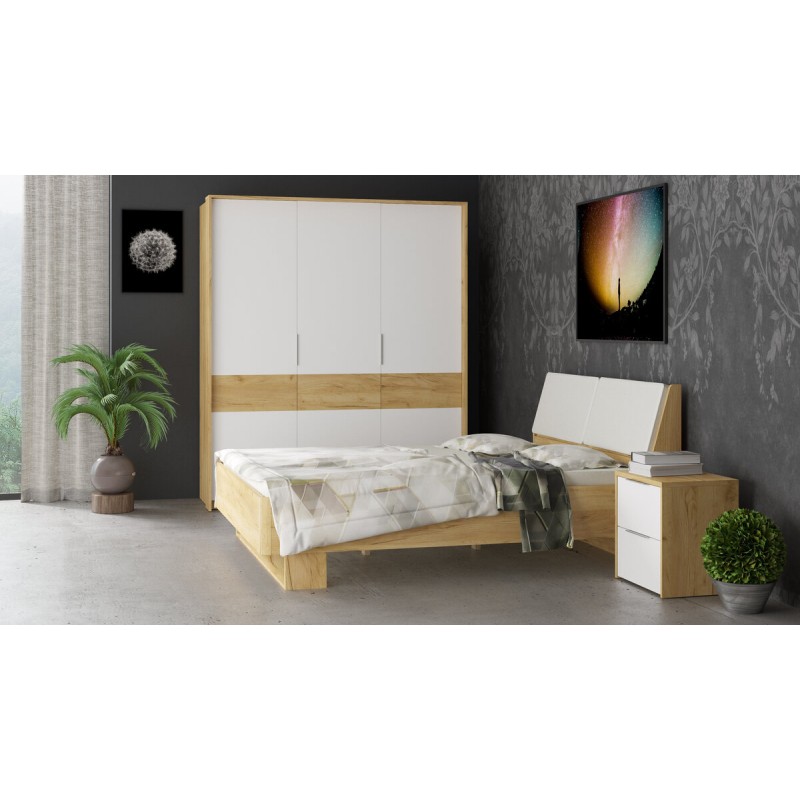 Ліжко 160 (з вкладом) AVANTI дуб крафт золотий/біла платина VMV Holding