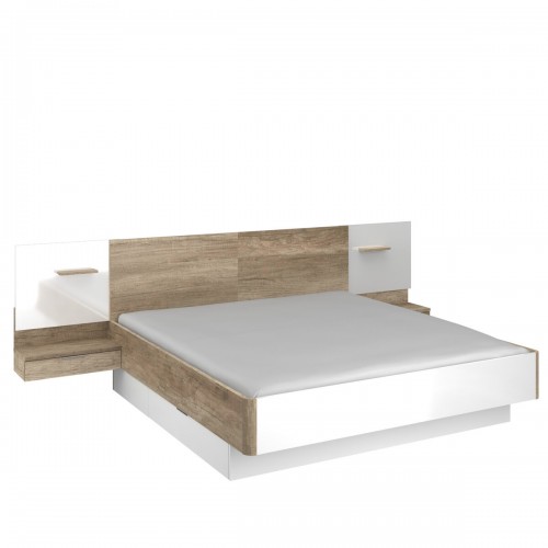 Ліжко BARI II 180 (без вкладу, з освітленням LED) білий/дуб Каньйон VMV Holding