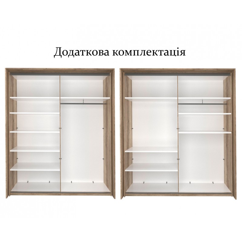 Шафа-купе CAPRI 250х223х62 дуб Каньйон/латте VMV Holding Шафа-купе CAPRI 250х223х62 дуб Каньйон/латте VMV Holding