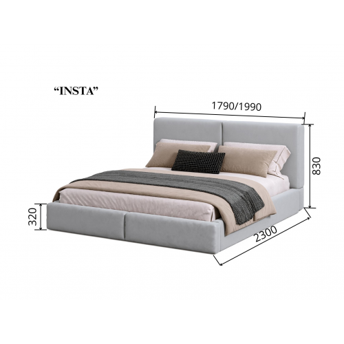 Двоспальне ліжко "Insta" Viorina DEKO
