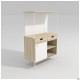 Coffee station Co-working (960х450х1497), Блеквуд Ячмінний / Білий супермат / Каркас білий беж AMF