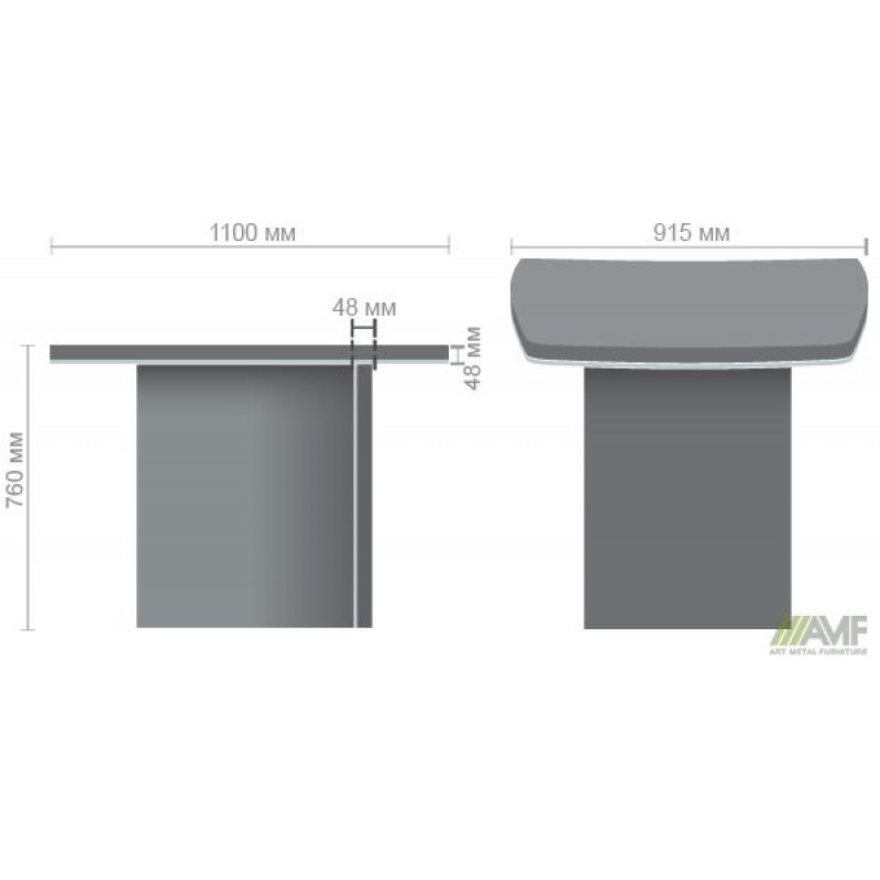 Брифінг-приставка Онікс 915х1100х760 Дуб Ценамон AMF