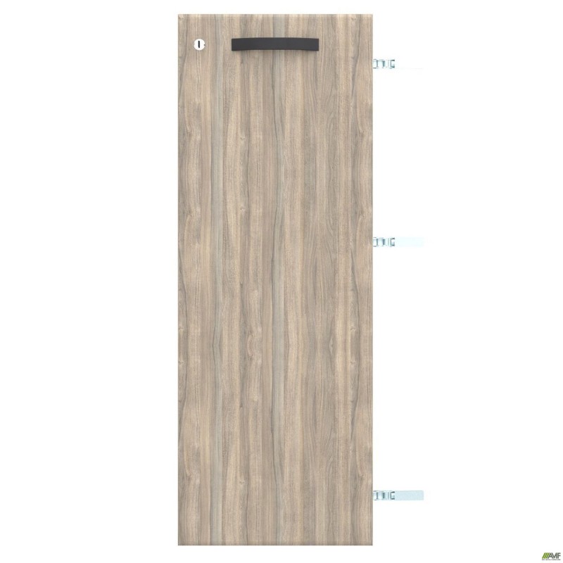 Двері SIG-711 ДСП L до SIG10 (392х1080х18мм) з замком Ручка Чорний/В'яз Ліберті Димчастий AMF