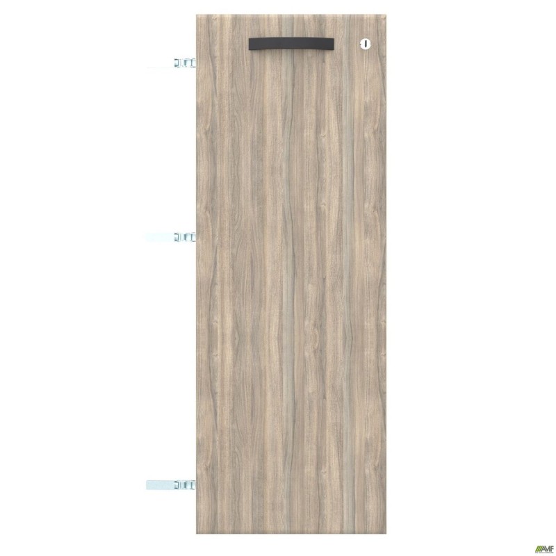 Двері SIG-711 ДСП R до SIG10 (392х1080х18мм) з замком Ручка Чорний/В'яз Ліберті Димчастий AMF