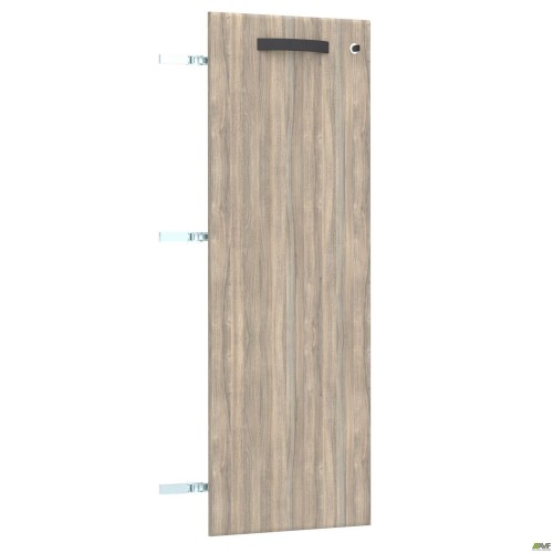 Двері SIG-711 ДСП R до SIG10 (392х1080х18мм) з замком Ручка Чорний/В'яз Ліберті Димчастий AMF