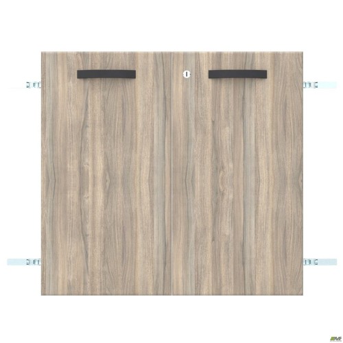 Двері SIG-712 ДСП R + L до SIG11,12,13,601 (792х740х18мм) з замком Ручки Чорный/В'яз Ліберті Димчастий AMF