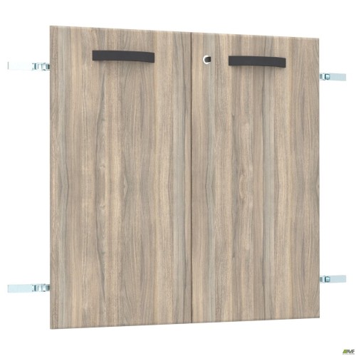 Двері SIG-712 ДСП R + L до SIG11,12,13,601 (792х740х18мм) з замком Ручки Чорный/В'яз Ліберті Димчастий AMF