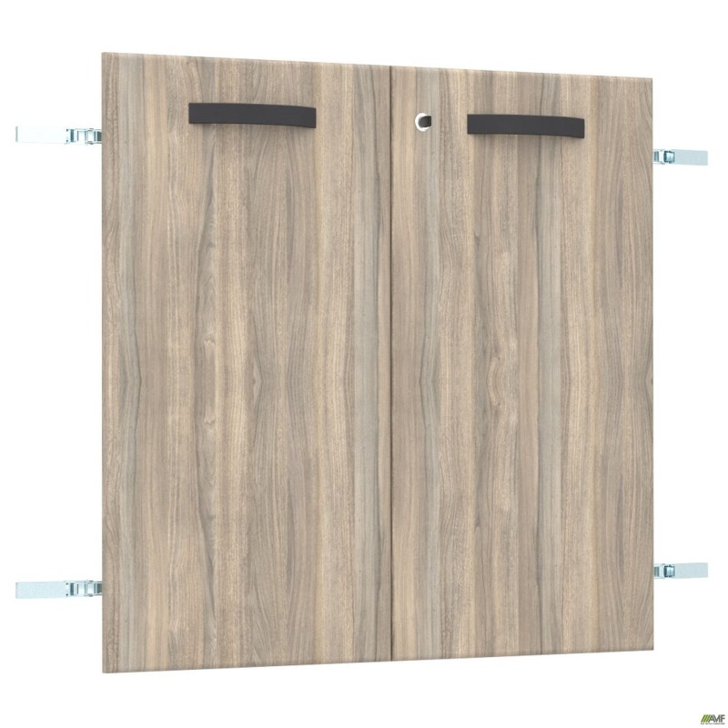 Двері SIG-712 ДСП R + L до SIG11,12,13,601 (792х740х18мм) з замком Ручки Чорный/В'яз Ліберті Димчастий AMF