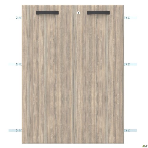 Двері SIG-713 ДСП R + L до SIG11 (792х1080х18мм) з замком Ручки Чорный/В'яз Ліберті Димчастий AMF