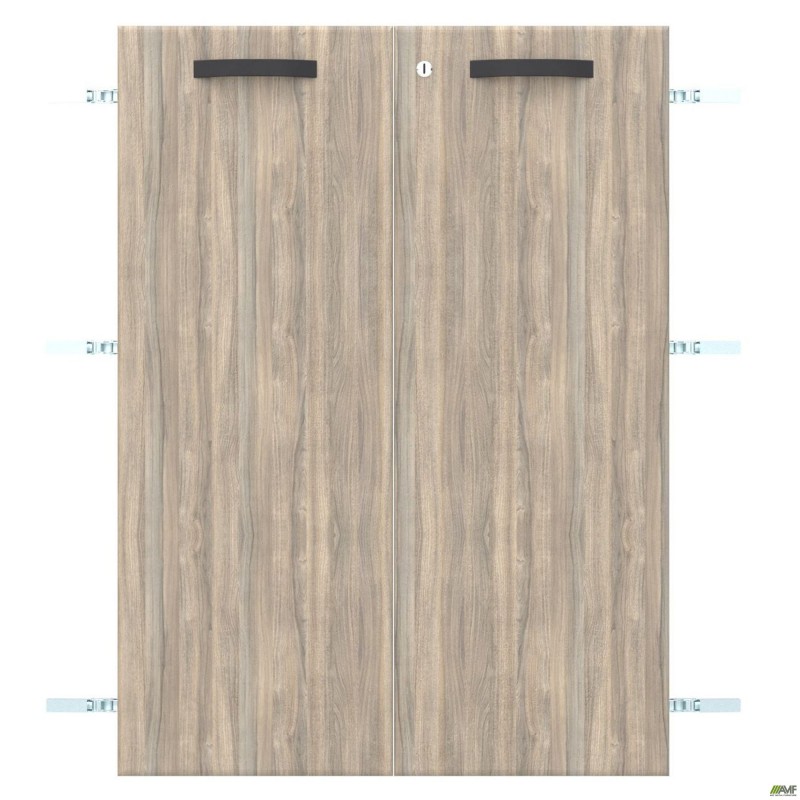 Двері SIG-713 ДСП R + L до SIG11 (792х1080х18мм) з замком Ручки Чорный/В'яз Ліберті Димчастий AMF